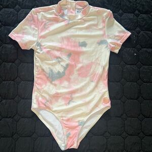 BCBG Pink and White One Piece Swimwear